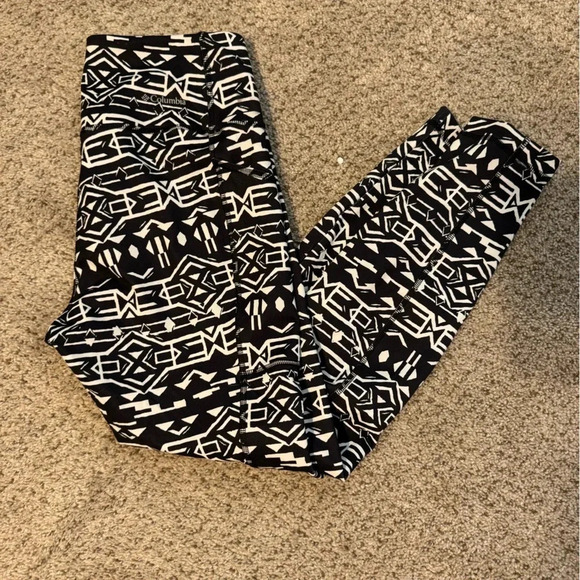Columbia Leggings Size Medium black & white - Picture 1 of 3